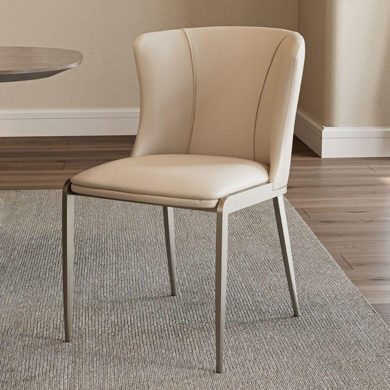 Upholstered Dining Side Chairs Set of 2,Beige