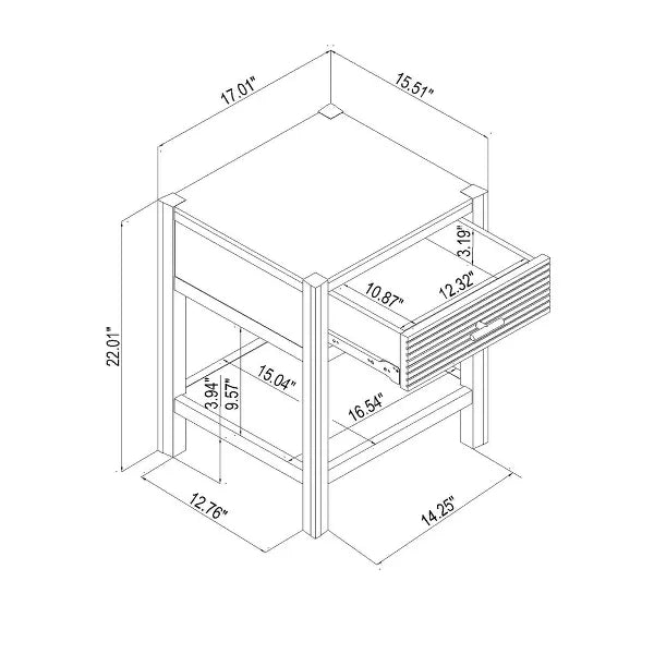 Wood Square Accent Side Table