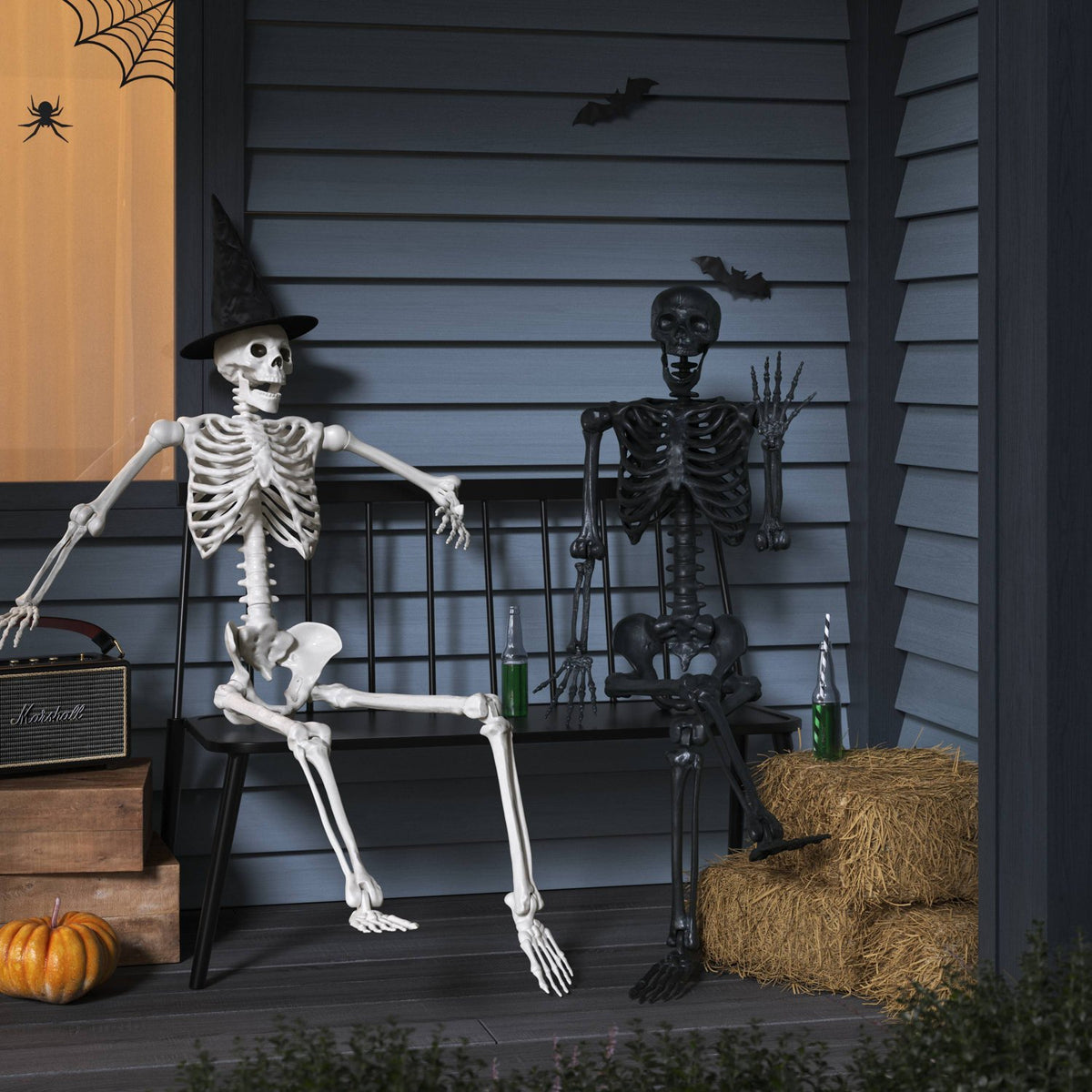 60 Inch Poseable Lifesize Skeleton Halloween Prop, Off-White - image 2
