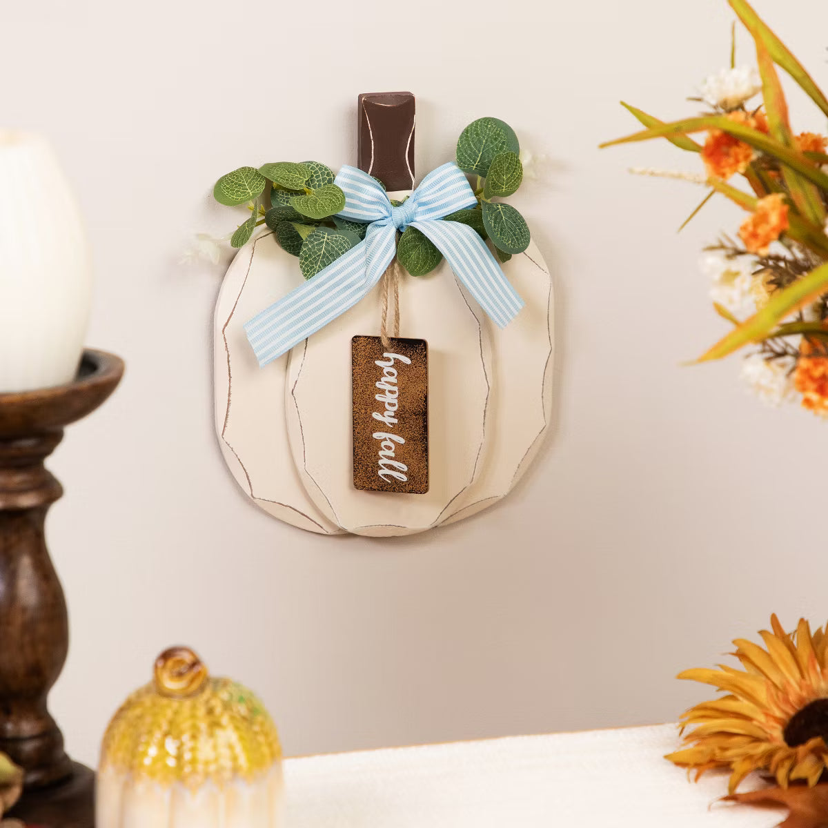 Happy Fall Pumpkin Fall Harvest Hanging Wall Decoration