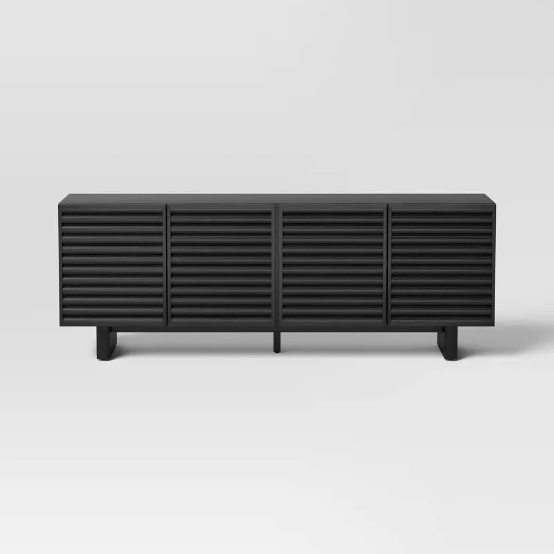 Fluted TV Stand for 55 Inch TV ā Black TV Stand
