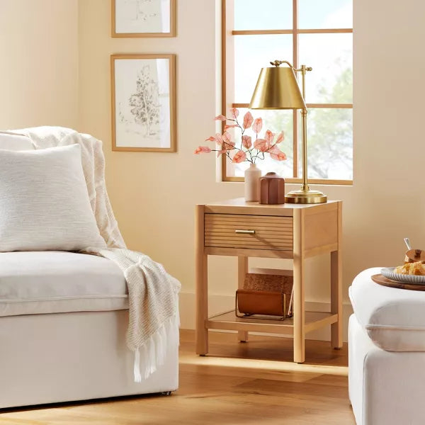 Wood Square Accent Side Table
