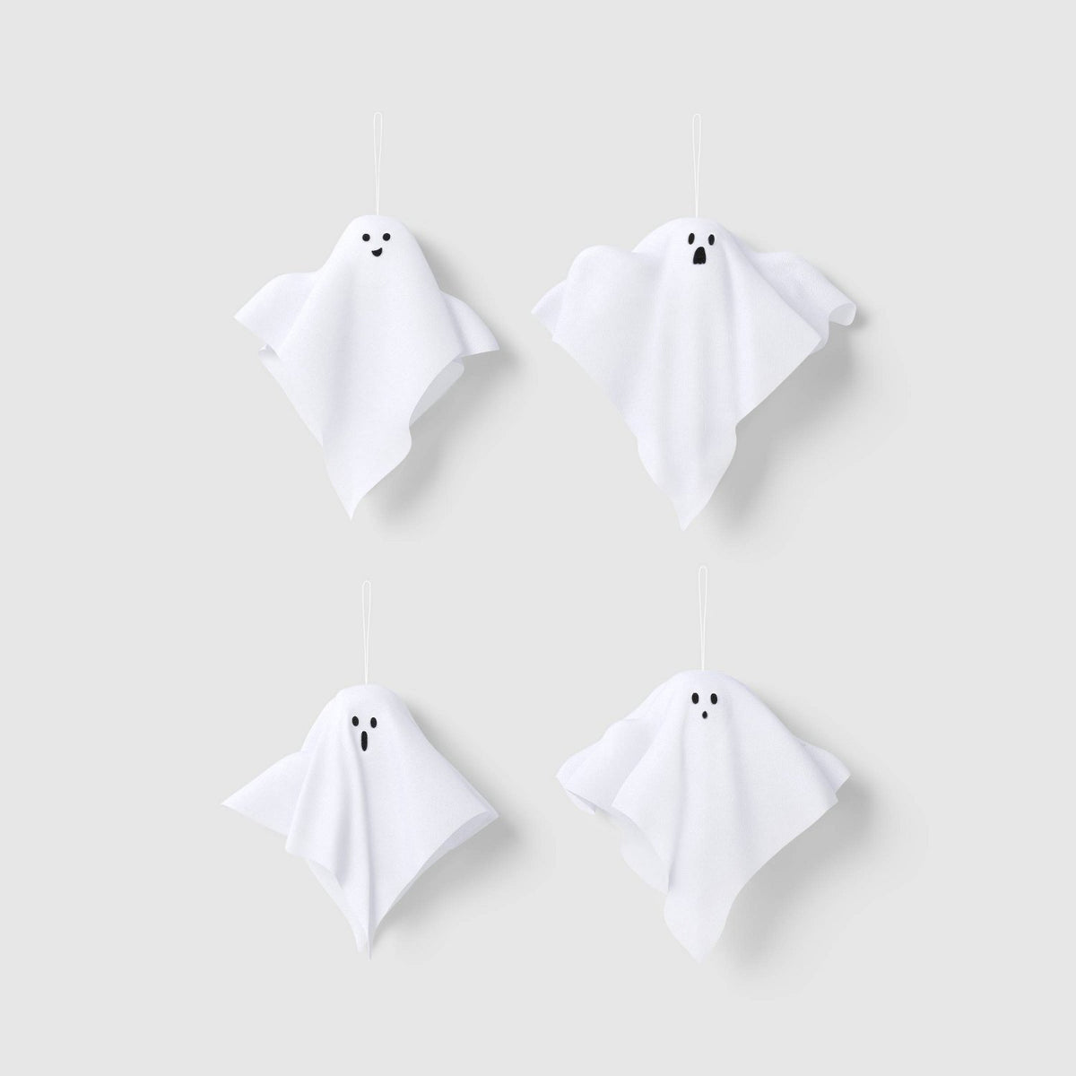 8 Piece Ghosts Decorative Accent Set, White - Halloween decor
