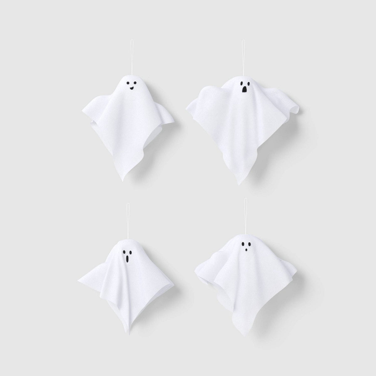 8 Piece Ghosts Decorative Accent Set, White - Halloween decor