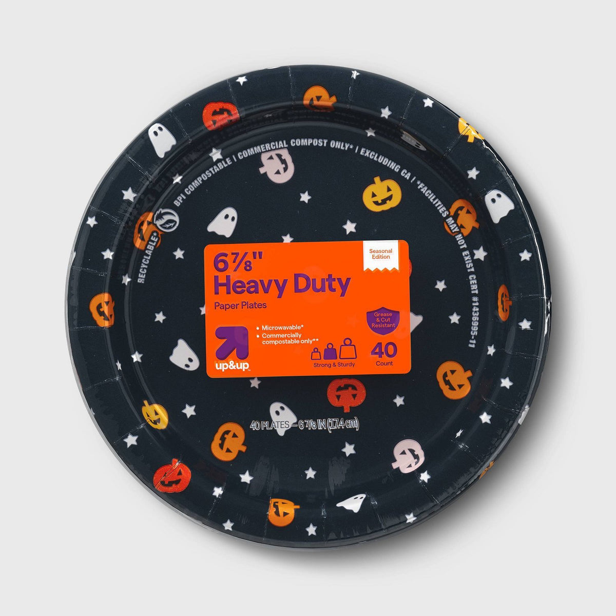 Halloween Pumpkins and Ghosts Disposable Plates 7 Inch - 40ct - image 1