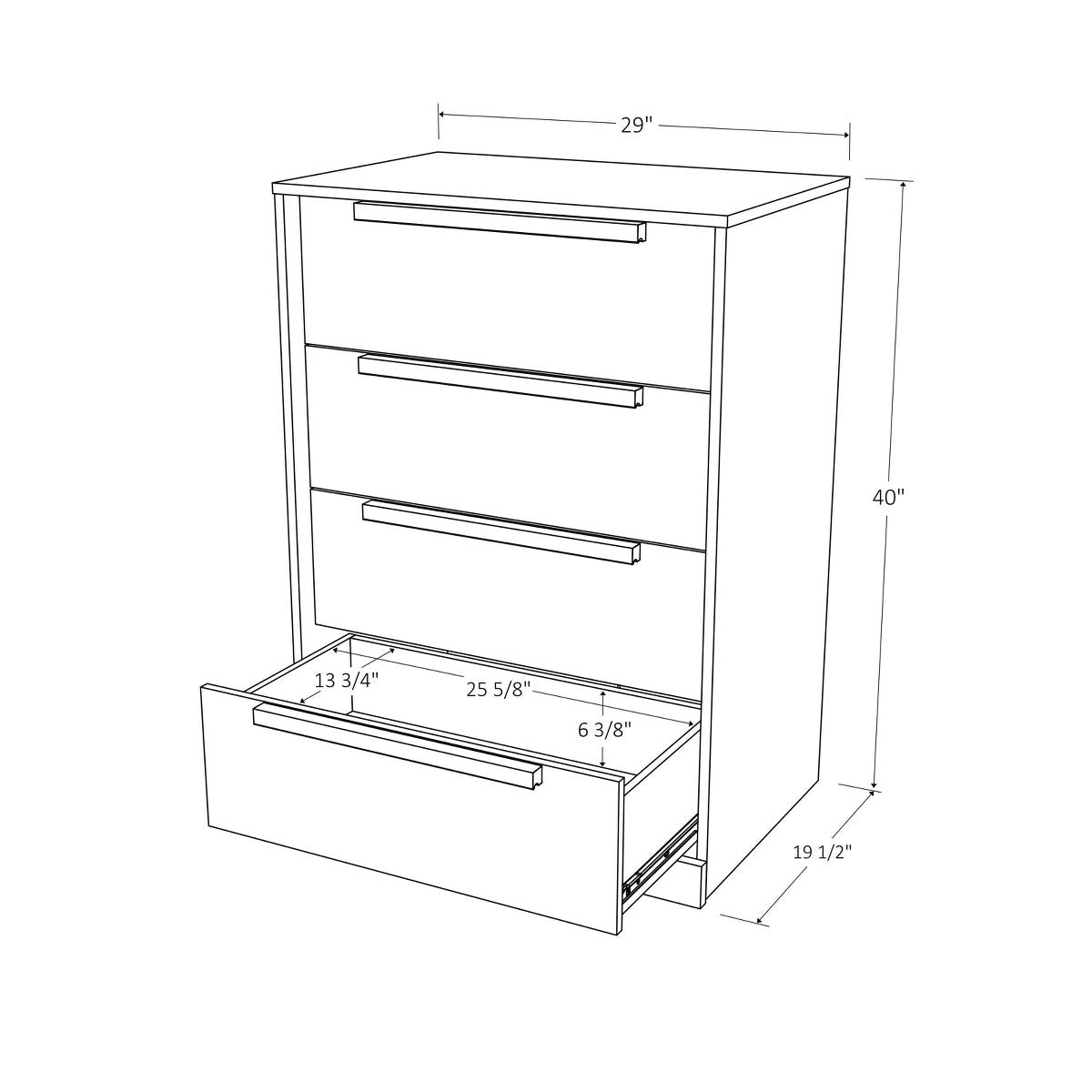Modern 4 Drawer Dresser Black - Room Essentials