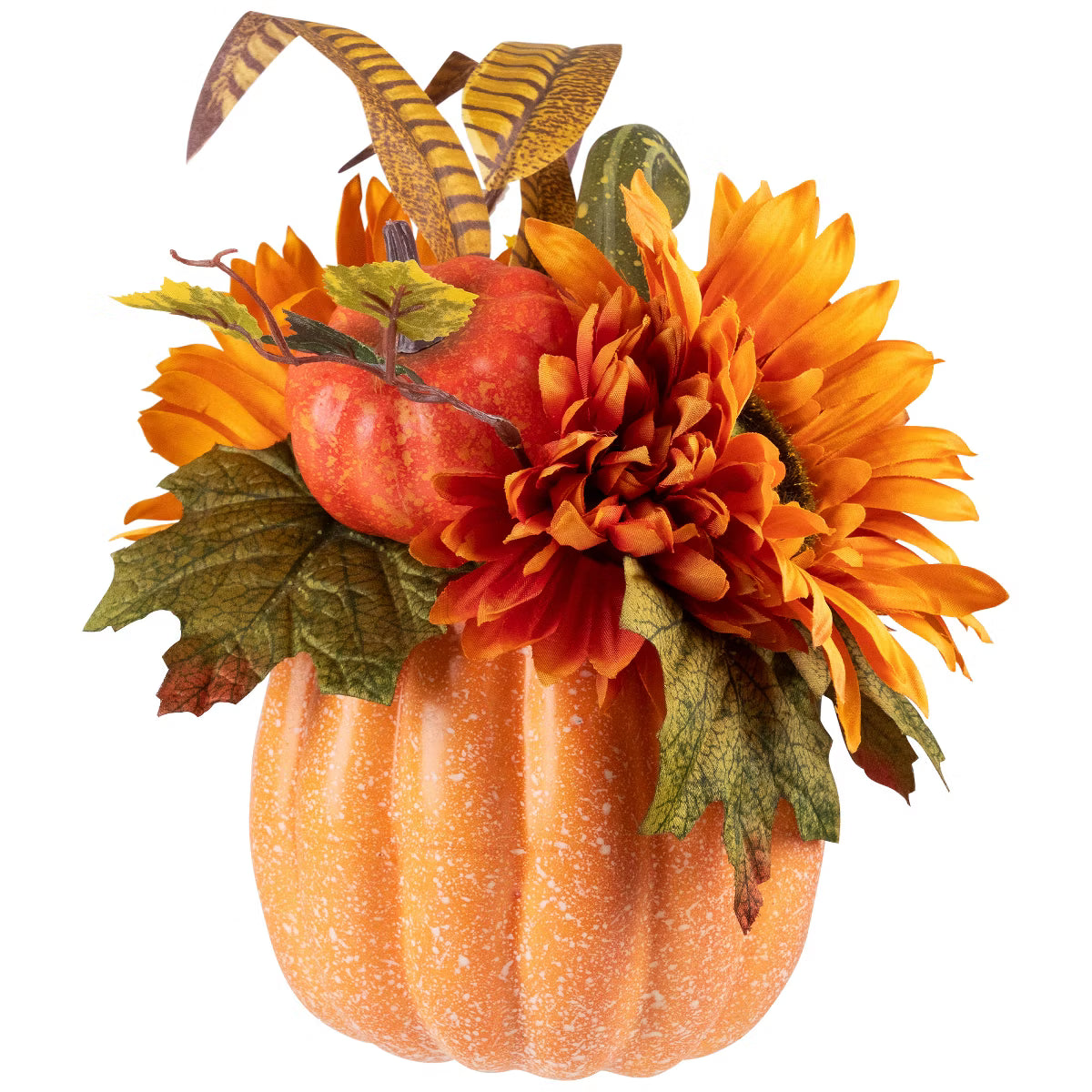 Sunflower and Gourds in Pumpkin Fall Harvest Pumpkin Flower