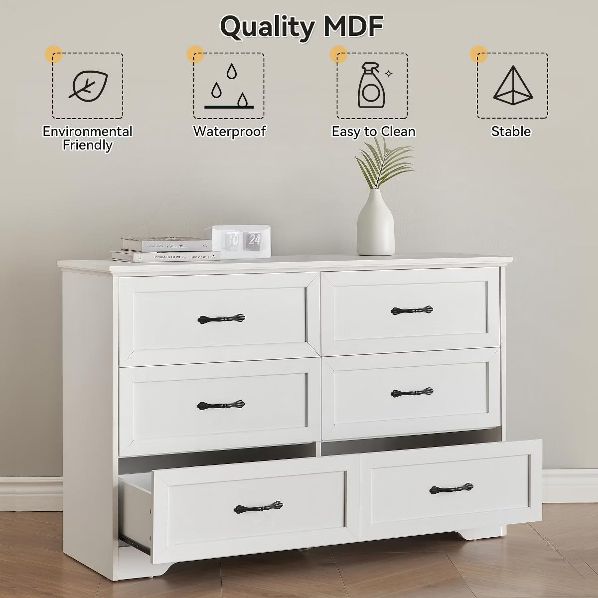 6-Drawer Dresser, Wooden Tall Chest