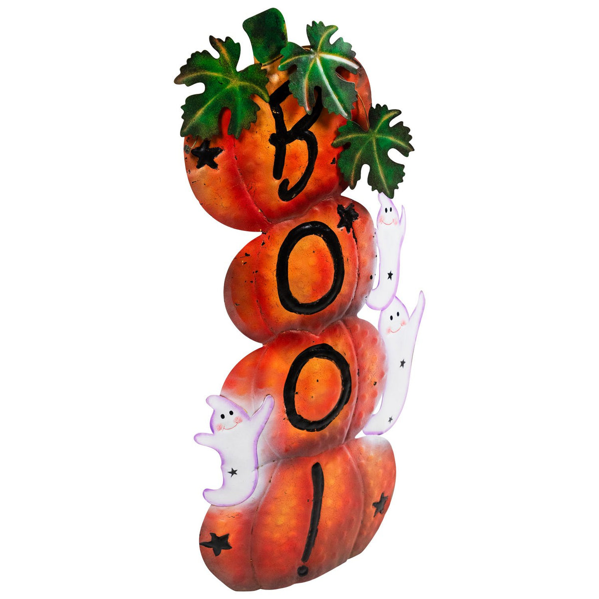 Stacked Boo Pumpkins with Ghosts Metal Halloween Porch Sign - 33 Inch - image 3