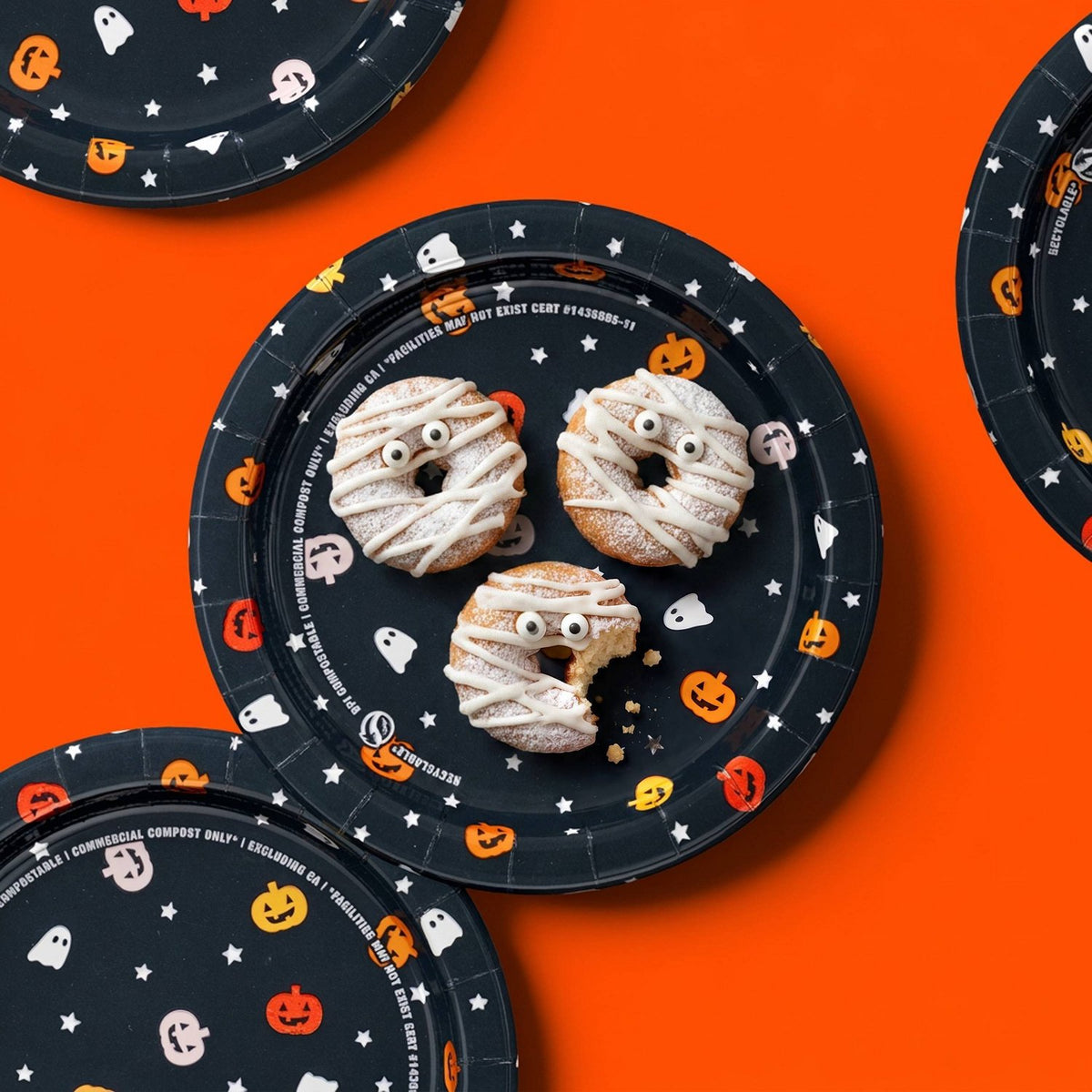 Halloween Pumpkins and Ghosts Disposable Plates 7 Inch - 40ct - image 2