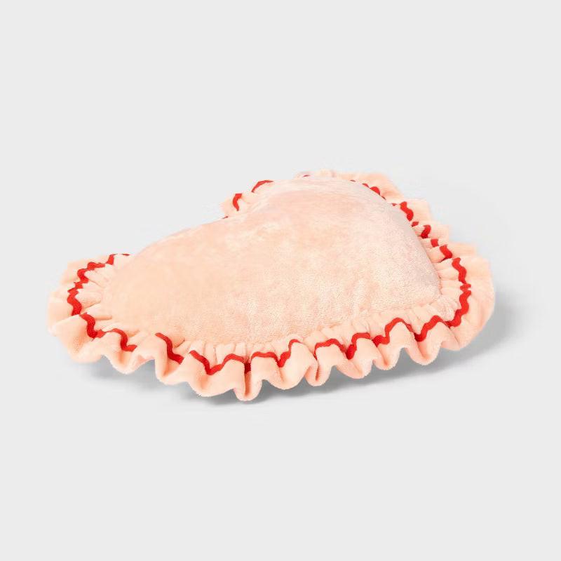 Velvet Ruffle Heart Kids' Novelty Plush Pillow