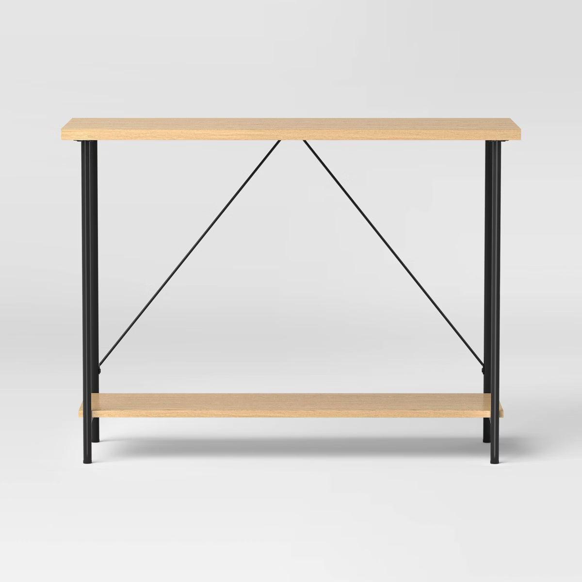 Wood and Metal Console Table Natural - Room Essentials & 6 of 10