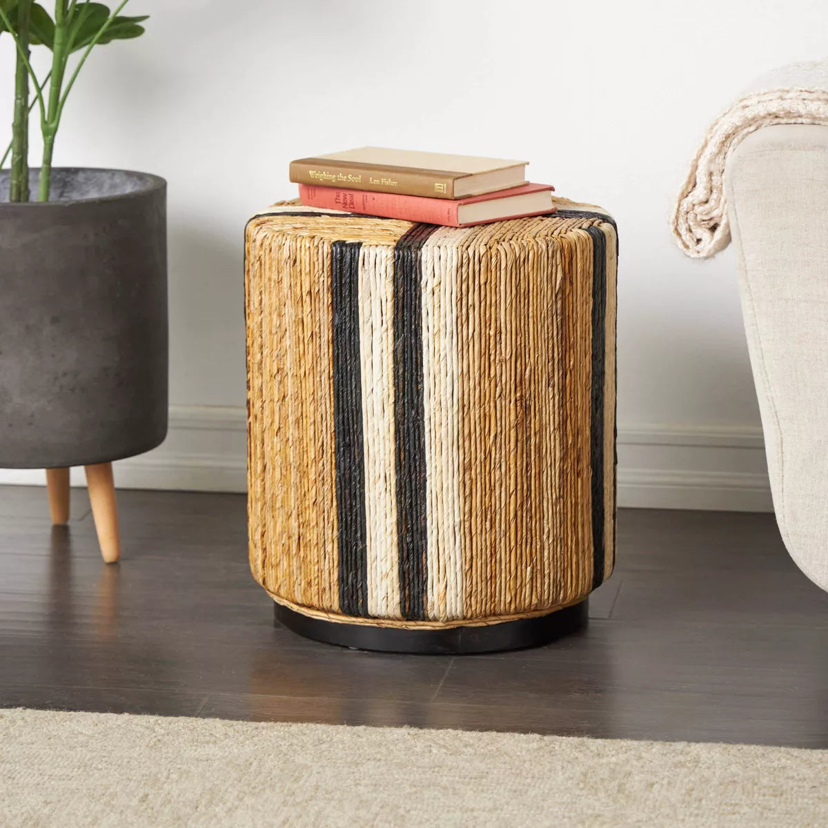 Handmade Linear Wrapped bohemian side table