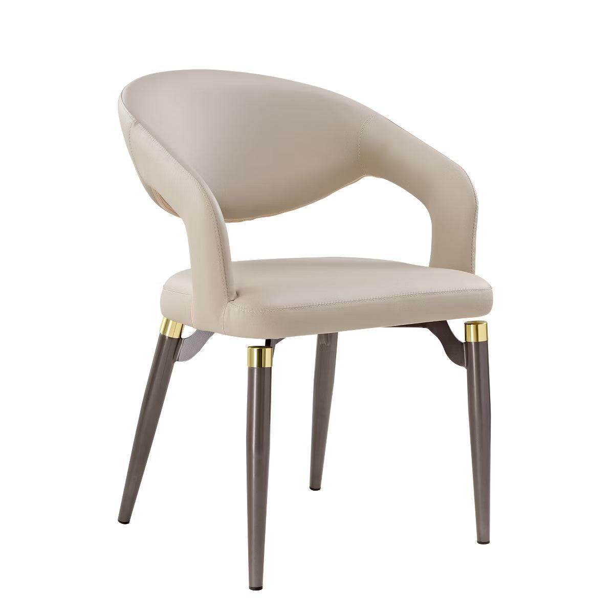 Modern Unique Design Dining Chairs Set of 2, Beige,20.06"D x 17.93"W x 33.06"H