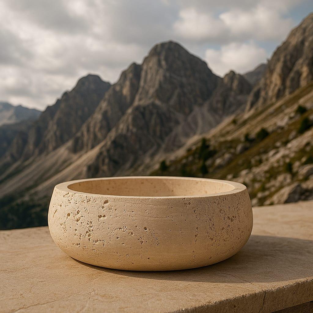 Beige ceramic bowl on a white background