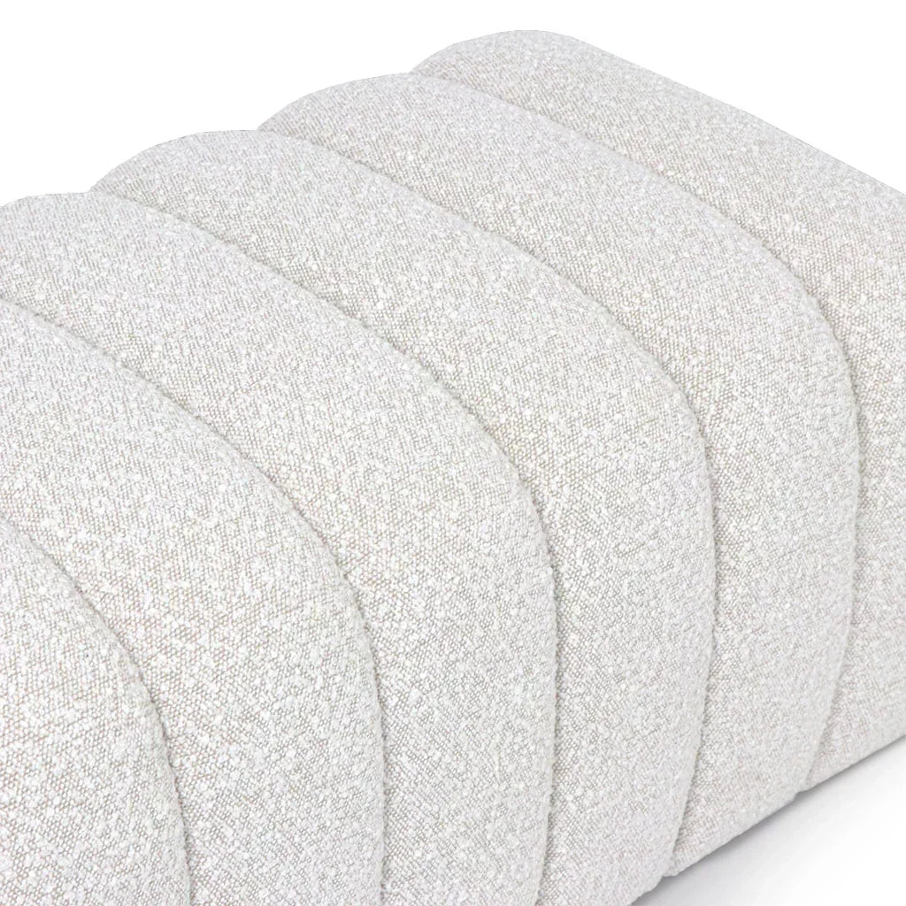 Lawrence footstool in Ascot bouclé fabric – front view White