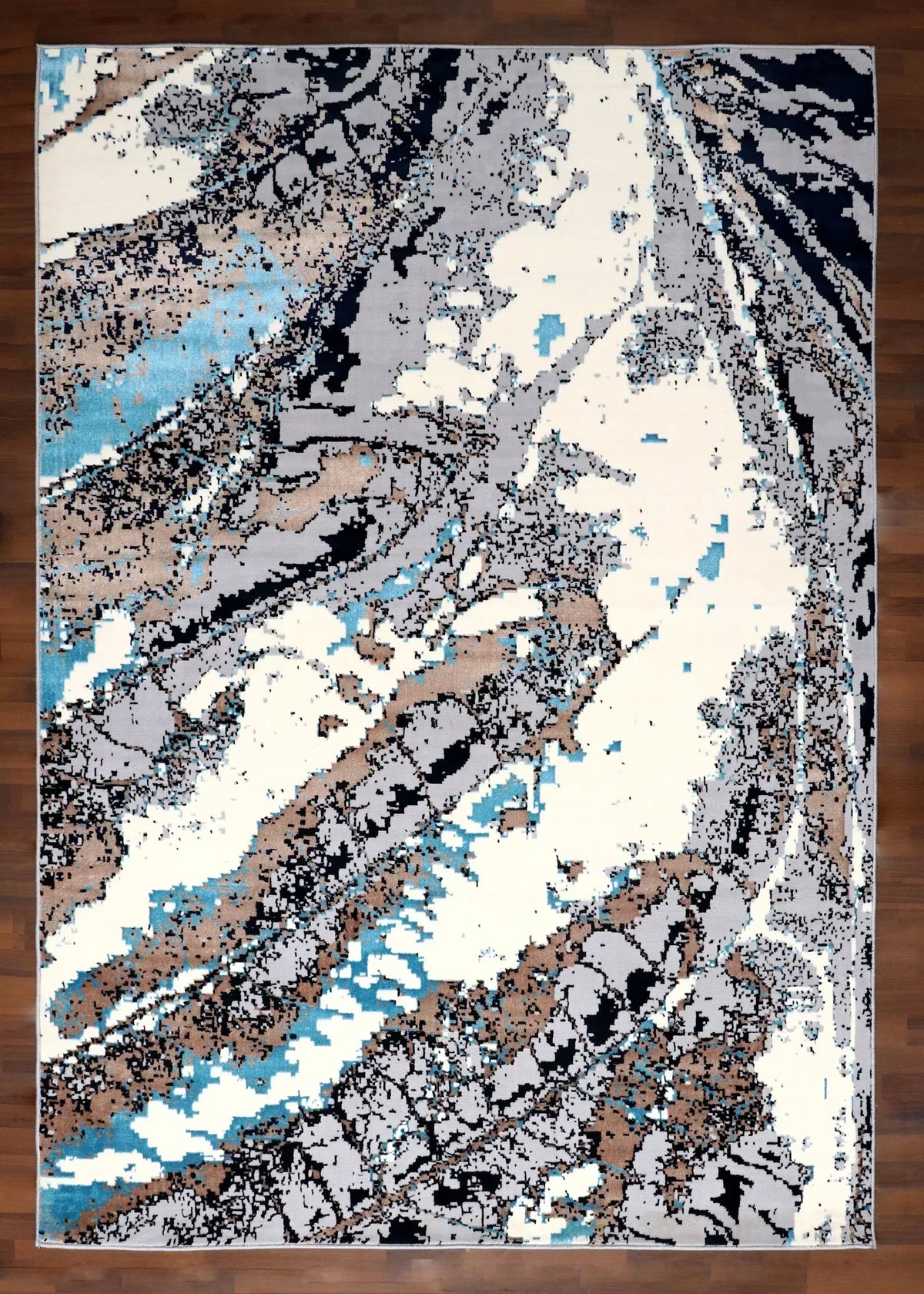 Turkish Earth Tone Abstract Rug – Machine-Made | Jute Backing | Warm Neutrals