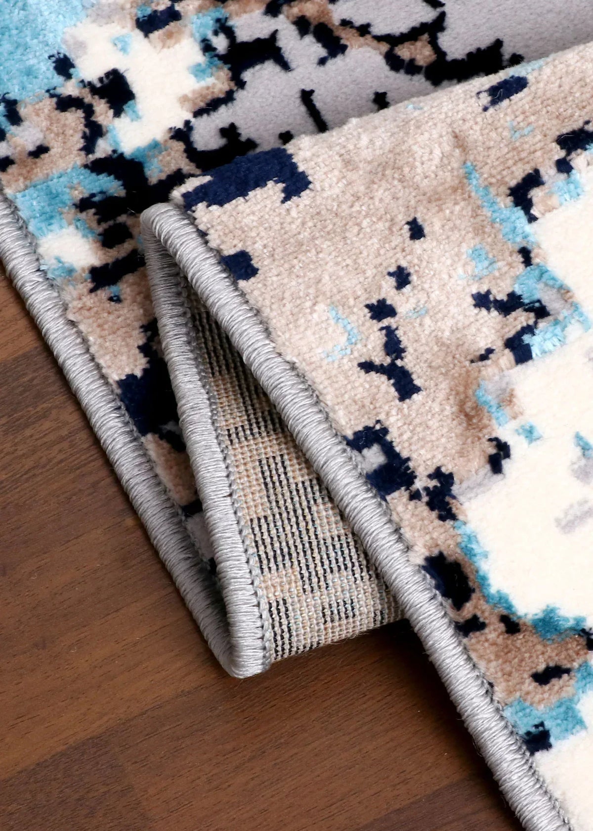 Turkish Earth Tone Abstract Rug – Machine-Made | Jute Backing | Warm Neutrals