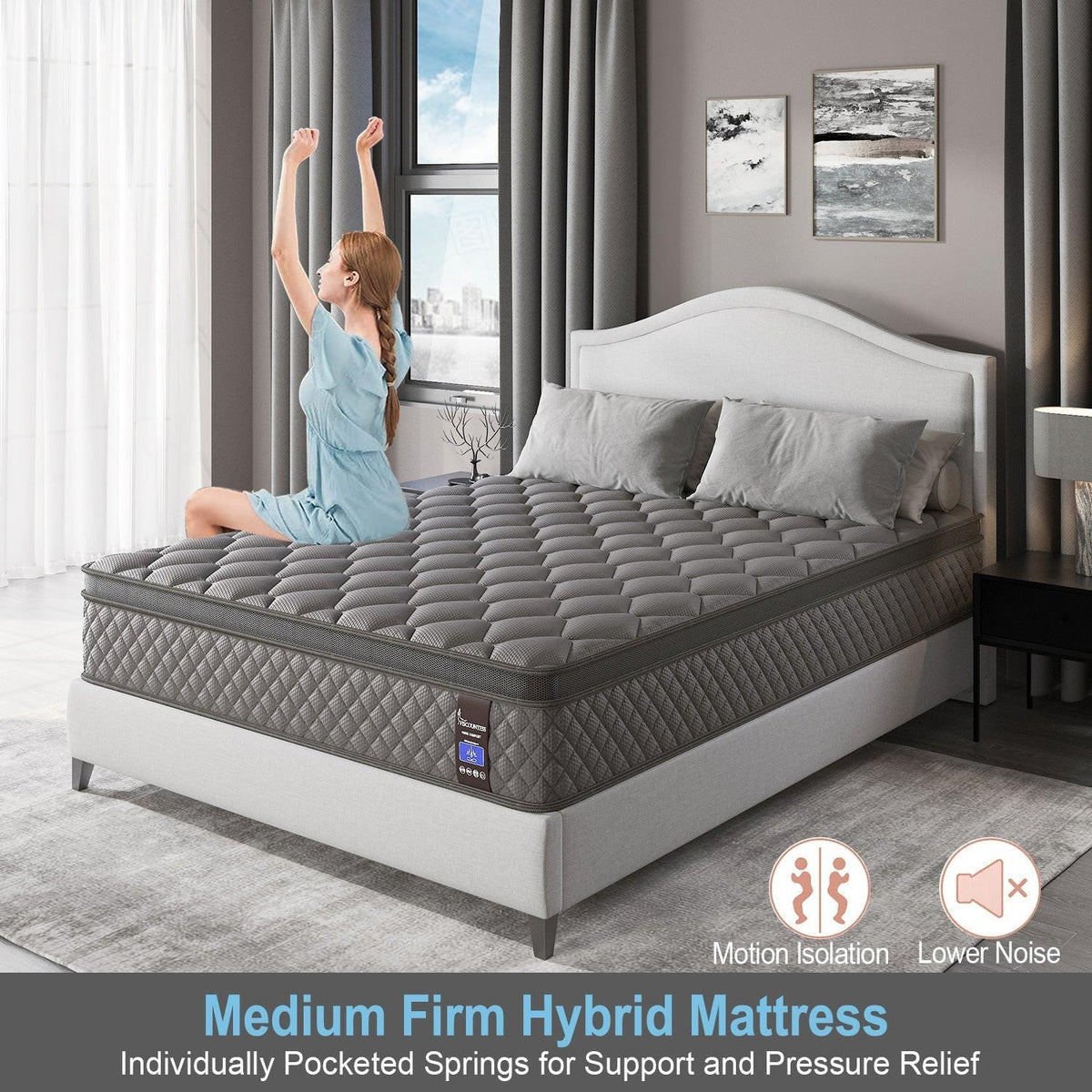 Twin Full Queen King Size Mattress in a Box Hybrid Spring Memory Foam