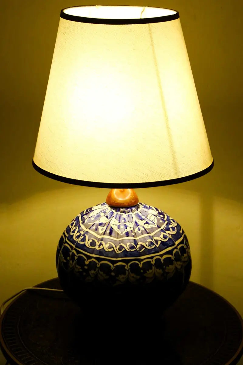 Handcrafted florescent ceramic table lamp 68cm
