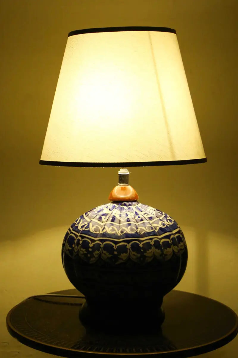 Handcrafted florescent ceramic table lamp 68cm