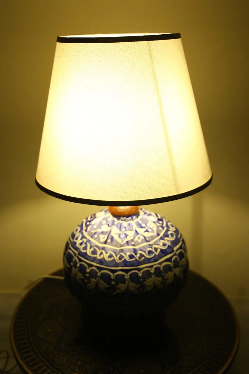 Handcrafted florescent ceramic table lamp 68cm