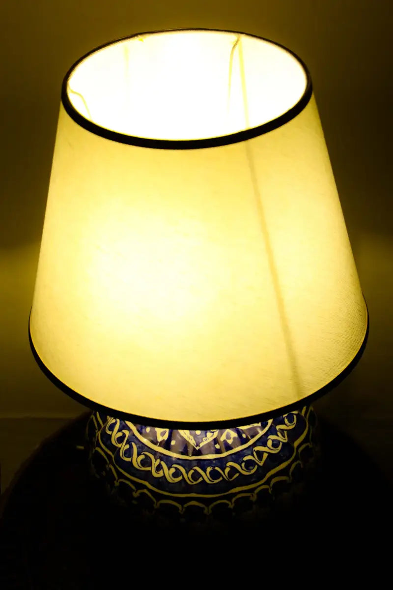 Handcrafted florescent ceramic table lamp 68cm