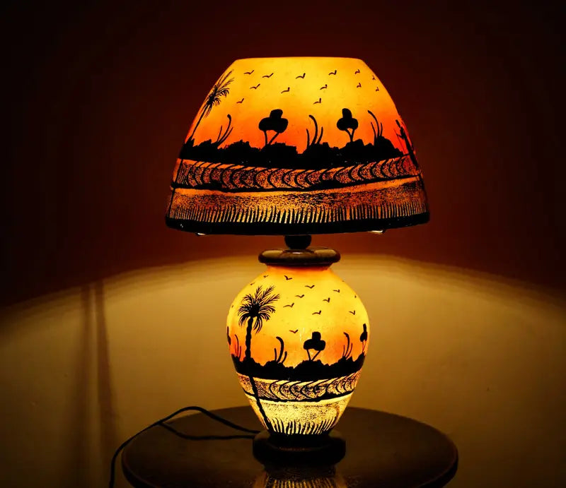 Unique Handpainted Camel Skin Lamp