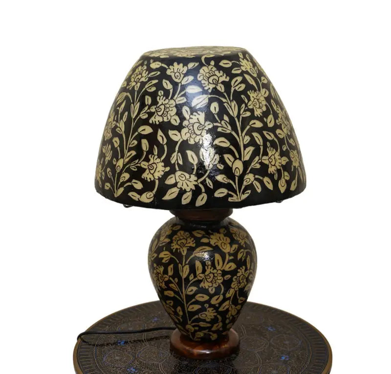 Florescent camel skin lamp handcrafted and handpainted