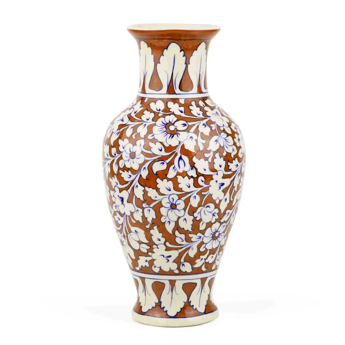Brown Flower Vase Large Bouquet Handmade & Handpainted Vase 43 cm