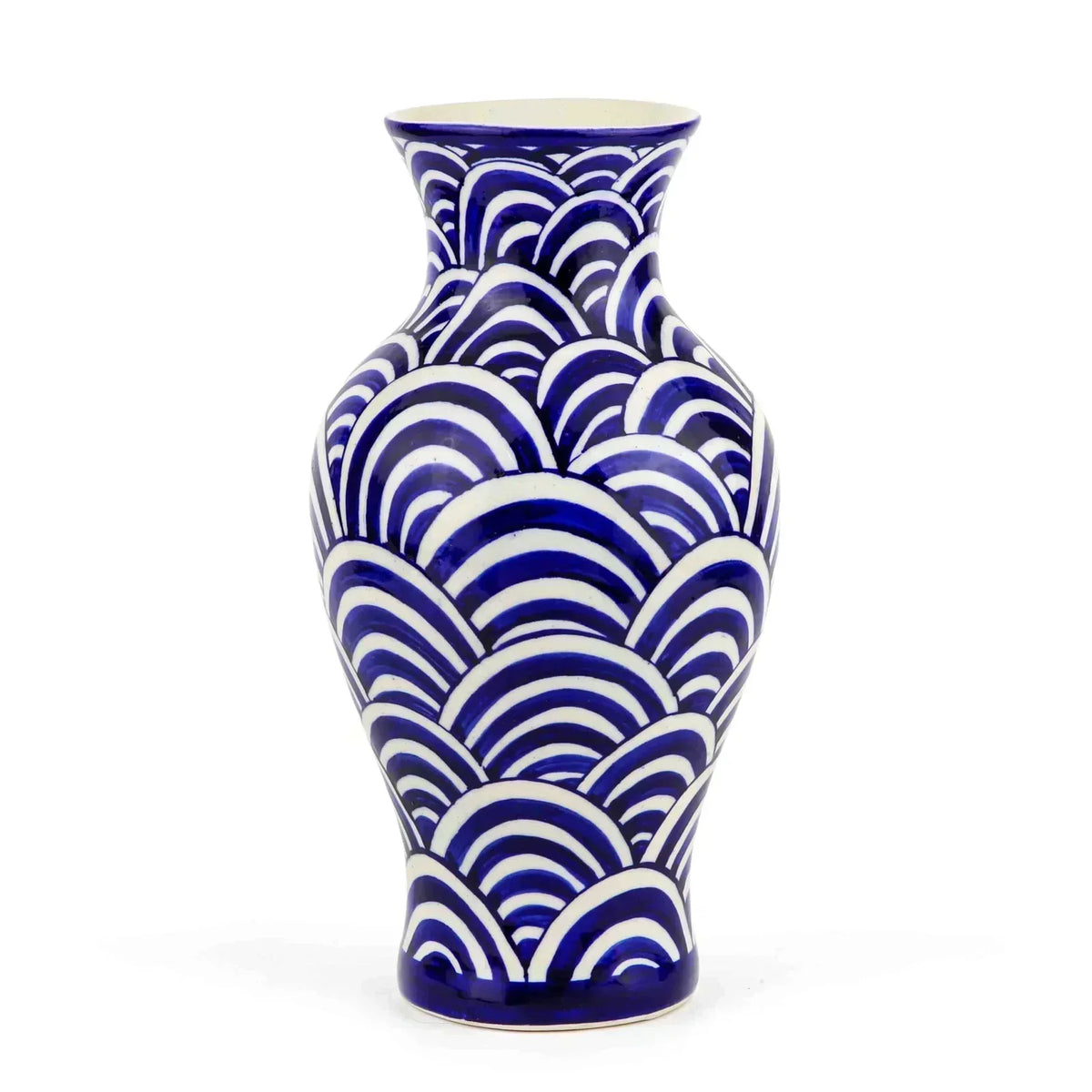 Large Vase Handpainted Geometric Patterns 42 cm