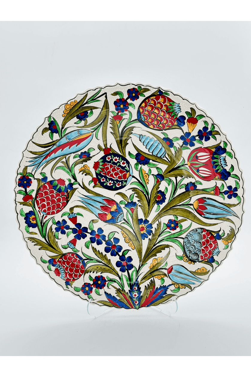 Ceramic Wall Plate Handmade Turkish Boho Wall Art Decorative Home Kitchen Office Wall & Desk Gift
