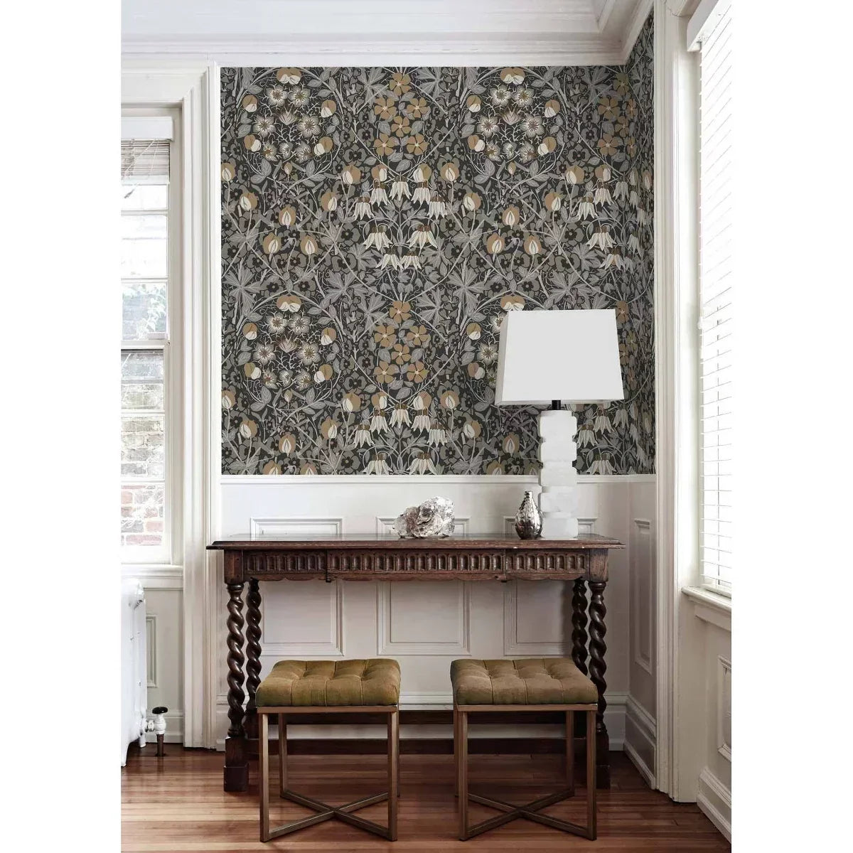 Tulip Garden Peel and Stick Wallpaper: Vintage Floral