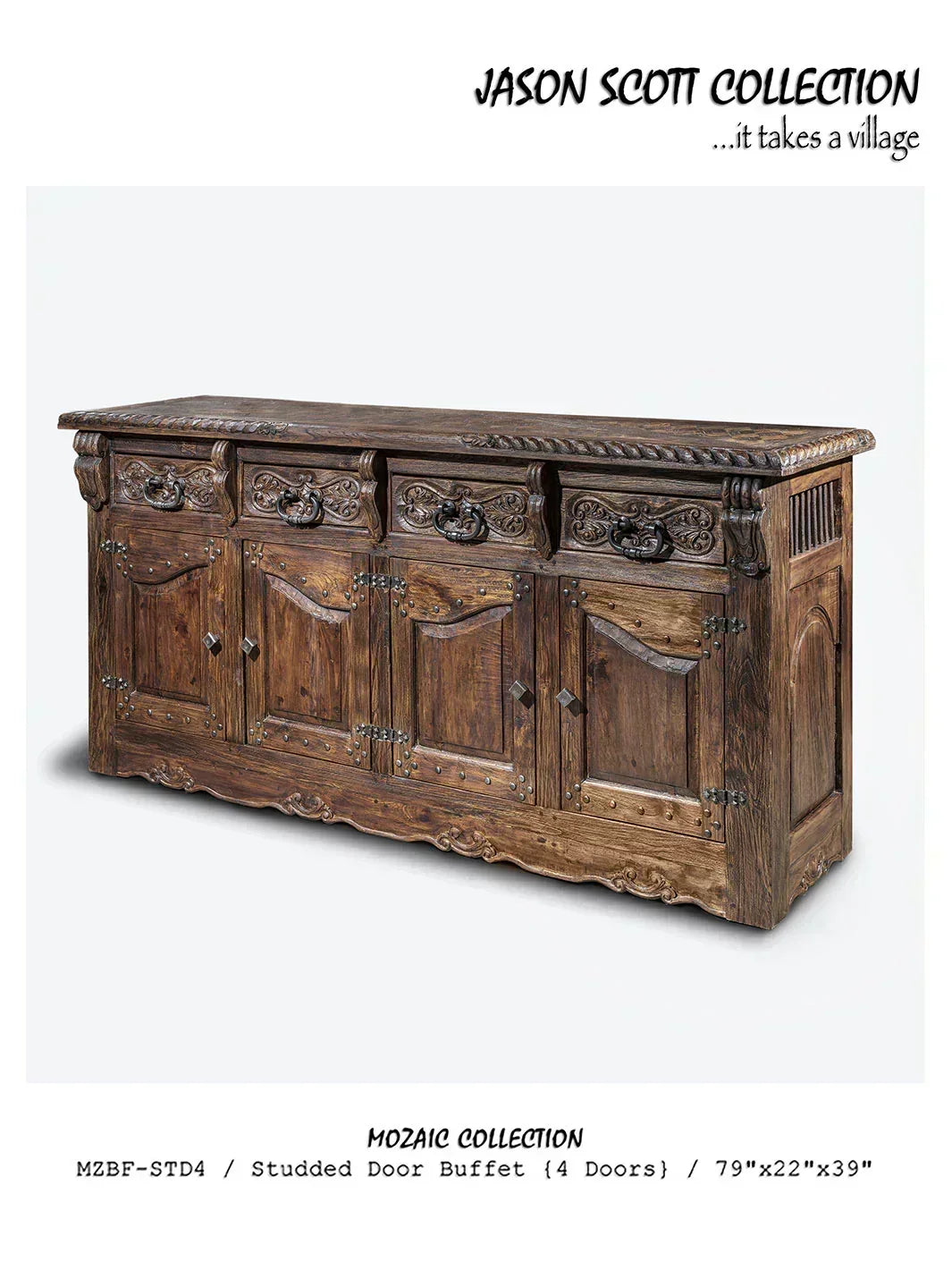 Jason Scott Studded Door Buffet / 4 Doors