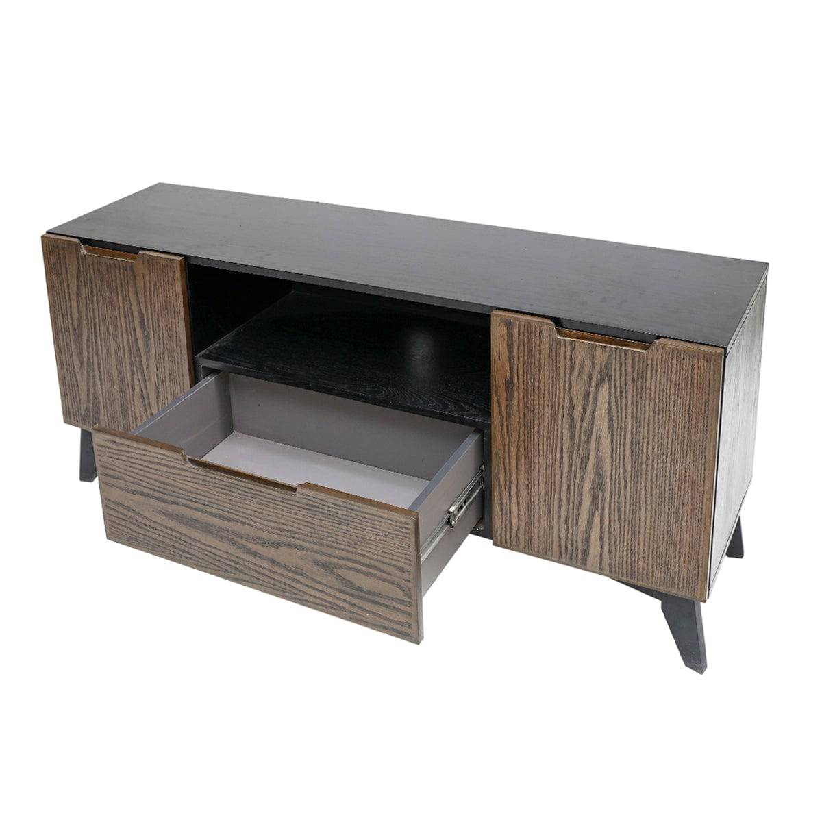 Cooper Minimalist Oak TV Unit – Solid Wood Entertainment Console, 60-Inch