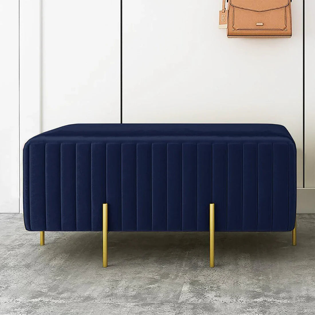 Wooden stool 2 Seater With Steel Stand - 184