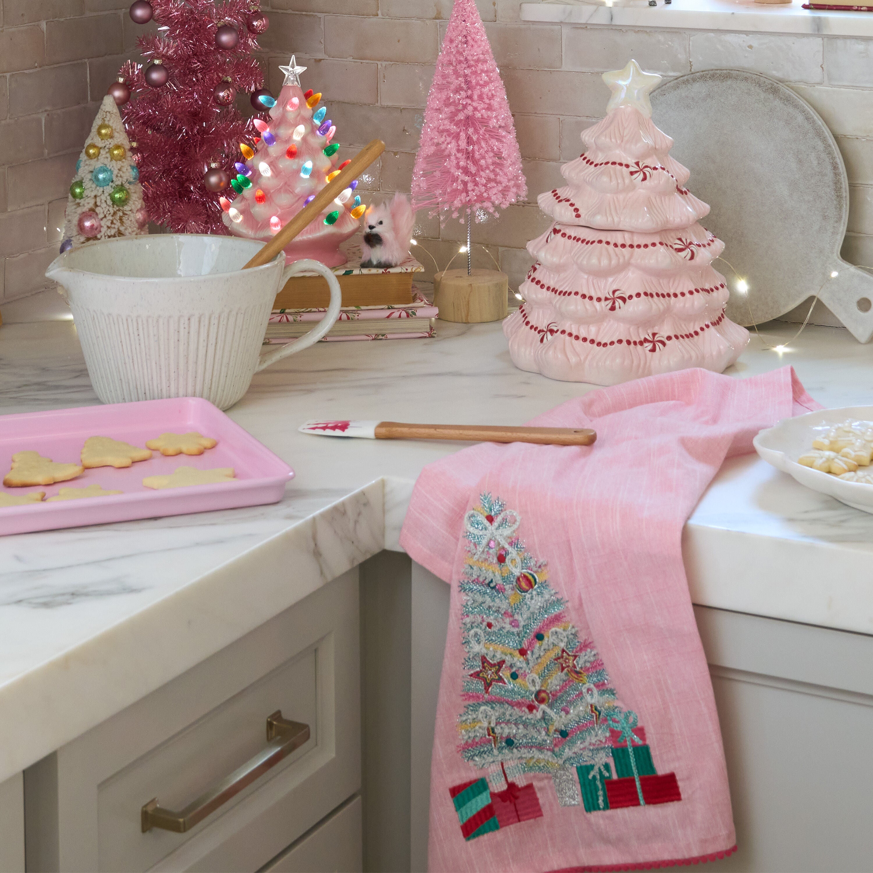 Pink Tinsel Christmas Tree