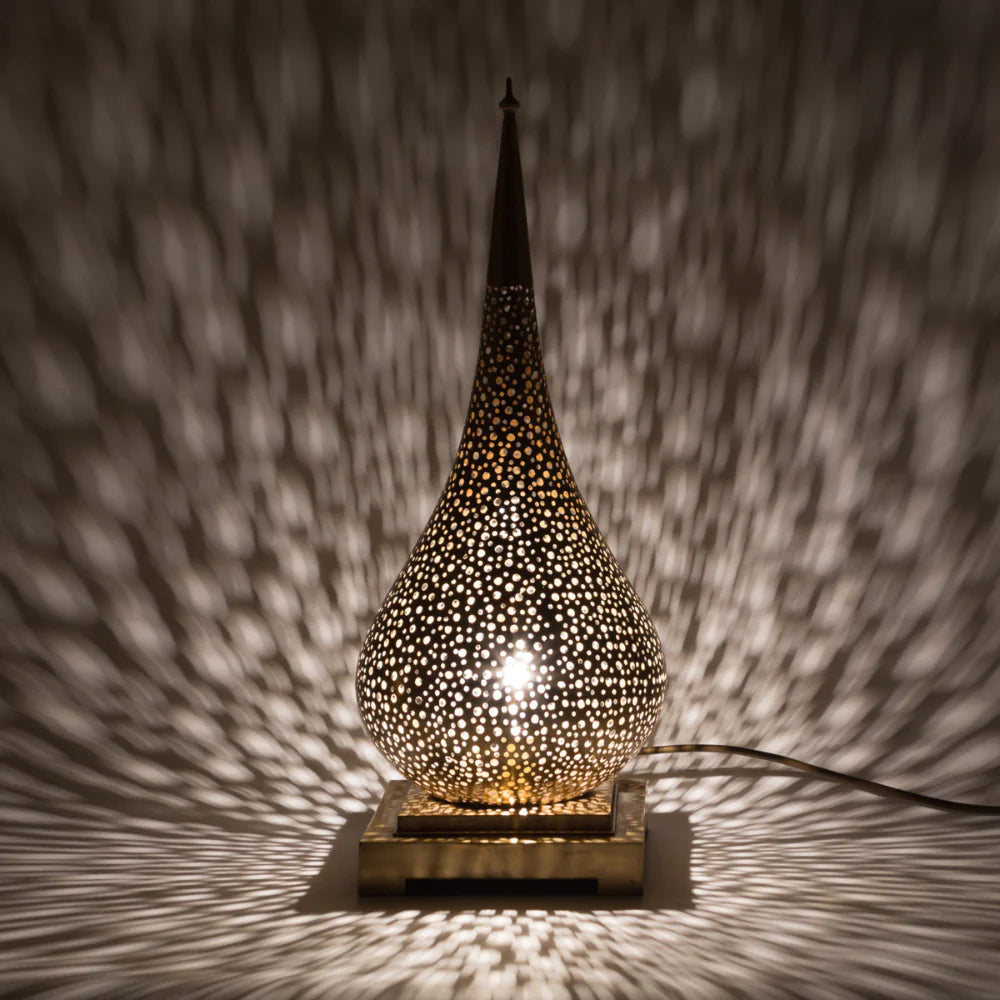 Handmade Moroccan Table Light – Copper Lantern Lamp for Floor or Table