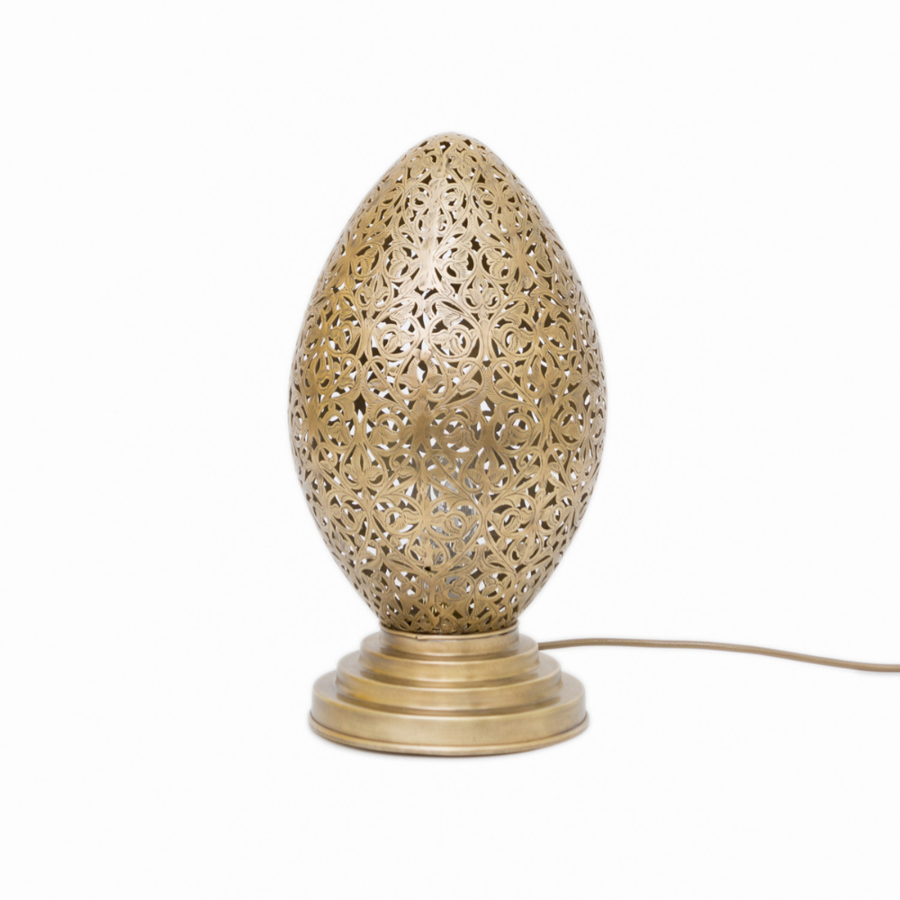 Handmade Moroccan Table Lamp – Copper Lantern with Intricate Design