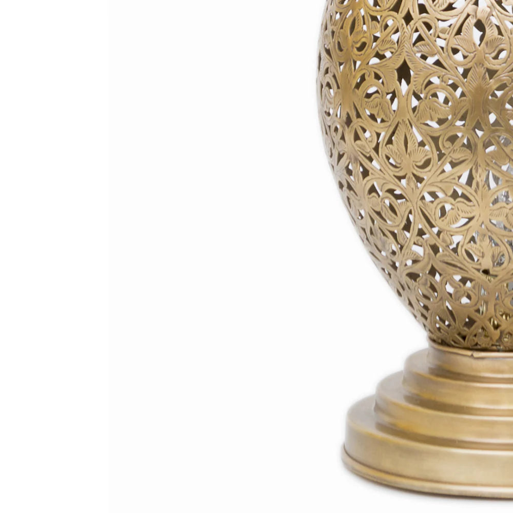 Handmade Moroccan Table Lamp – Copper Lantern with Intricate Design