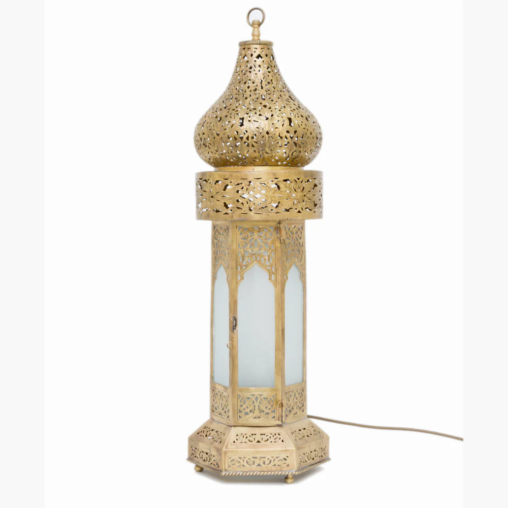 Decorative lantern with intricate patterns on a white background