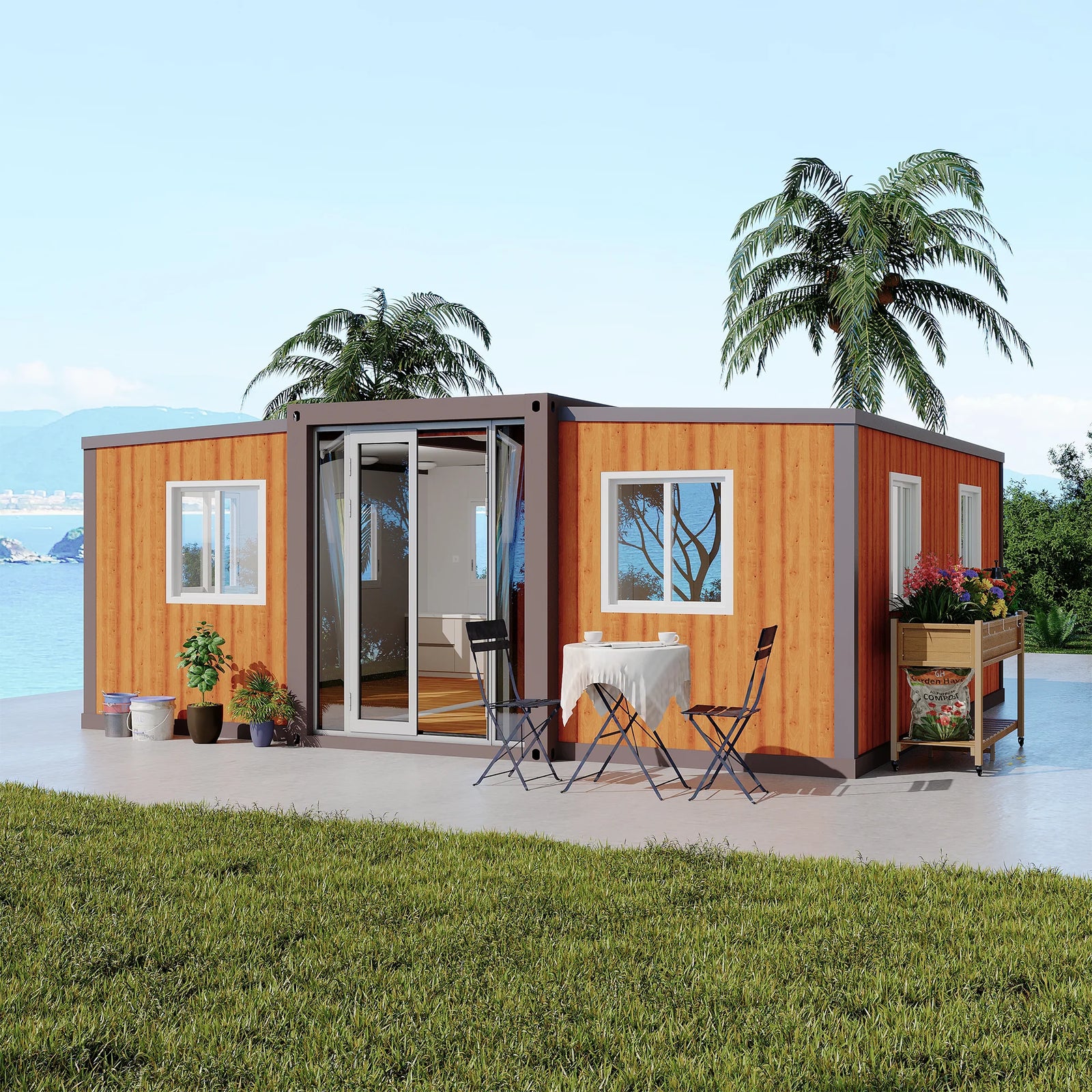 20ft Foldable 2-Bedroom Container Home — Expandable Modular Prefab House