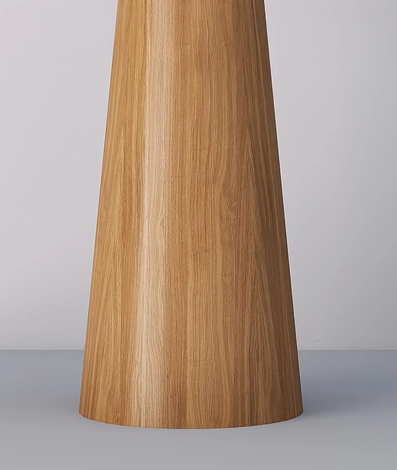 Nureyaa Tipped Hat Wooden Floor Lamp, 139cm tall, fabric shade, handmade modern decor Light Brown