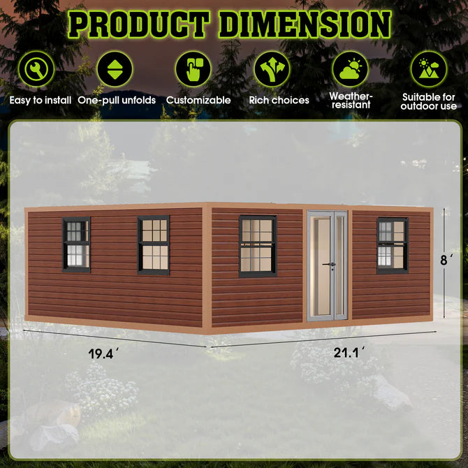 Modern 20ft 2-Bedroom Folding House — Portable Prefab Container Home