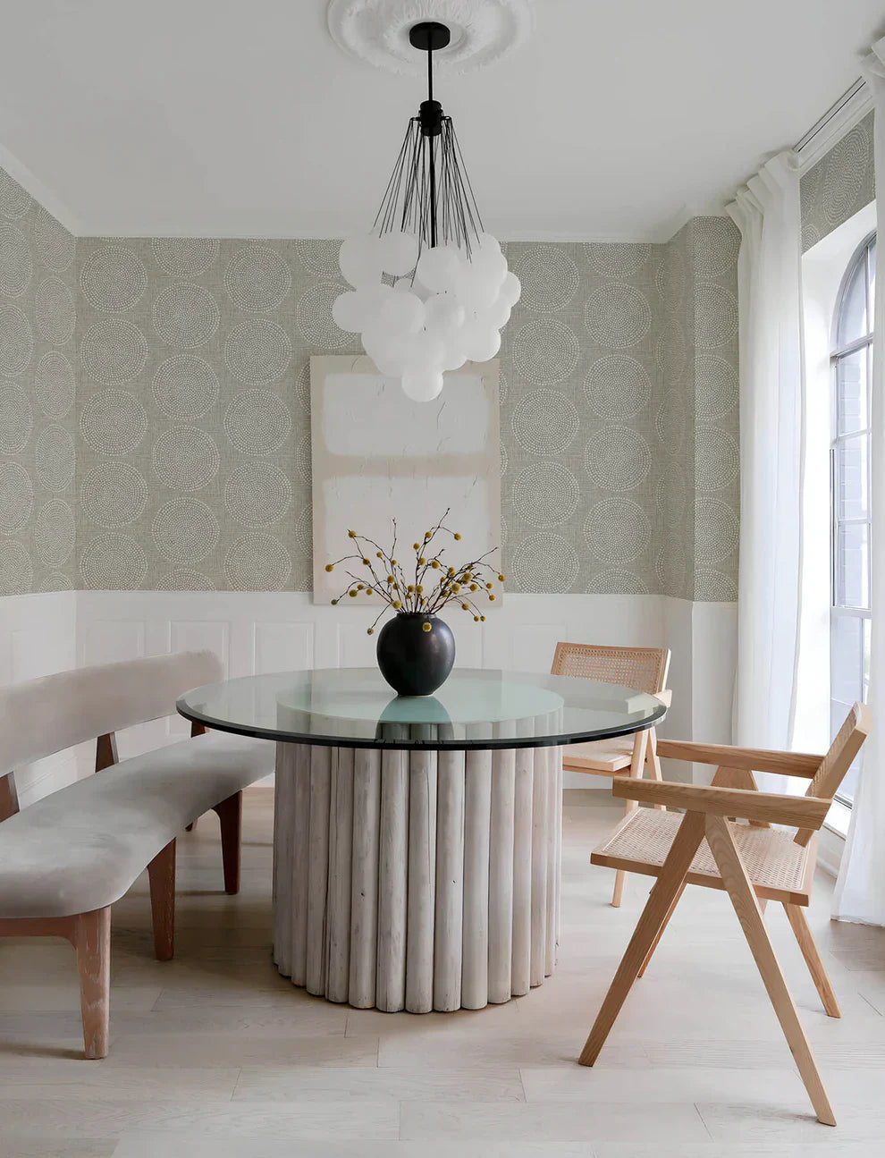 Salma Medallion Wallpaper - Beige