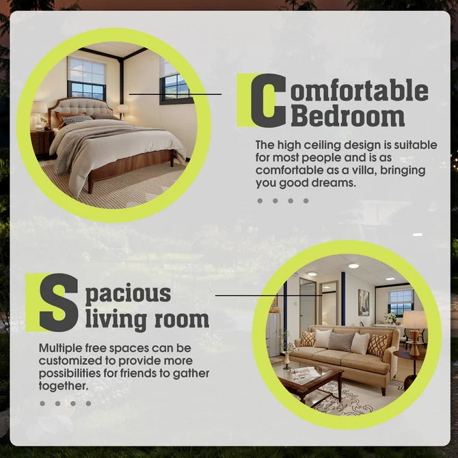 20ft Foldable 2-Bedroom Container Home — Expandable Modular Prefab House