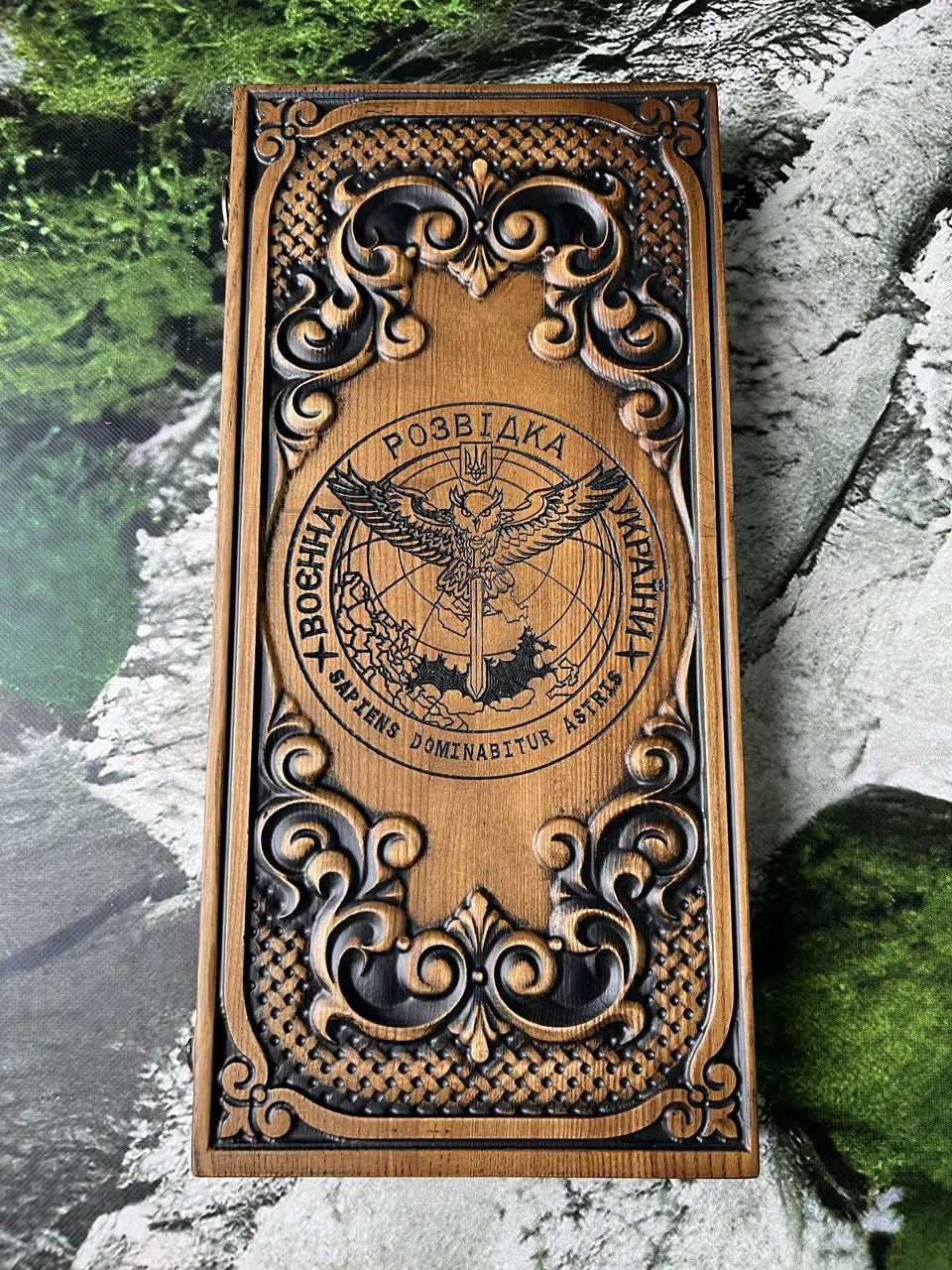 Patriotic Wooden Backgammon – Military Intelligence of Ukraine, Armed Forces Edition