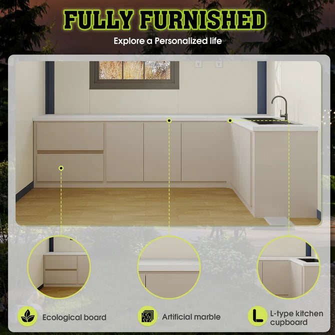 40ft Foldable 3-Bedroom Container House — Expandable Modular Prefab Home