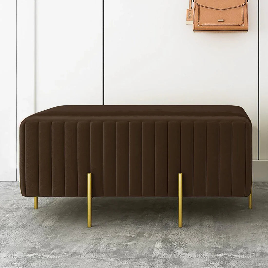 Wooden stool 2 Seater With Steel Stand - 179