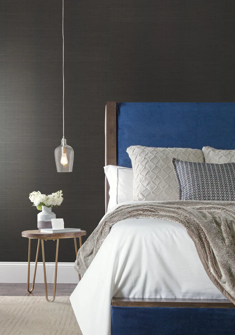 Grasscloth Wallpaper - Black